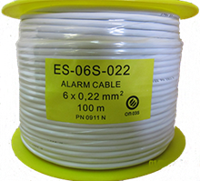 Eletec ES-06S-022 кабель слаботочный, 6х0.22мм, экран, 100м