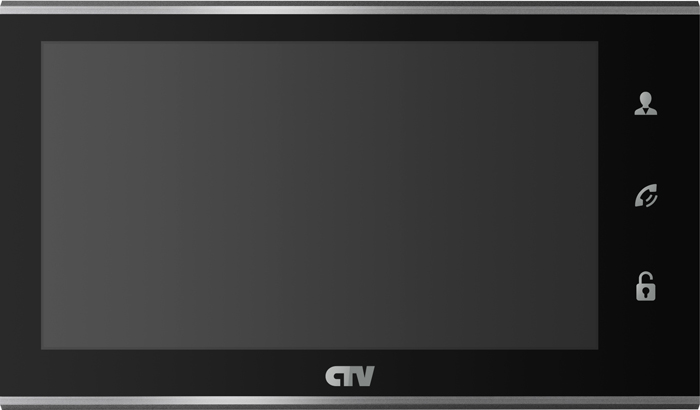 CTV-M4705AHD B (Black) Монитор цветного видеодомофона 7'' формата AHD, TVI, CVI, CVBS стеклянная сенсорная панель управления "Easy Buttons", 