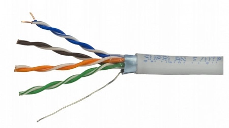 Кабель FTP 5E 4x2xAWG24 OUTDOOR, с тросом, медь, test 100м (305м/бухта) (06-523) ELETEC